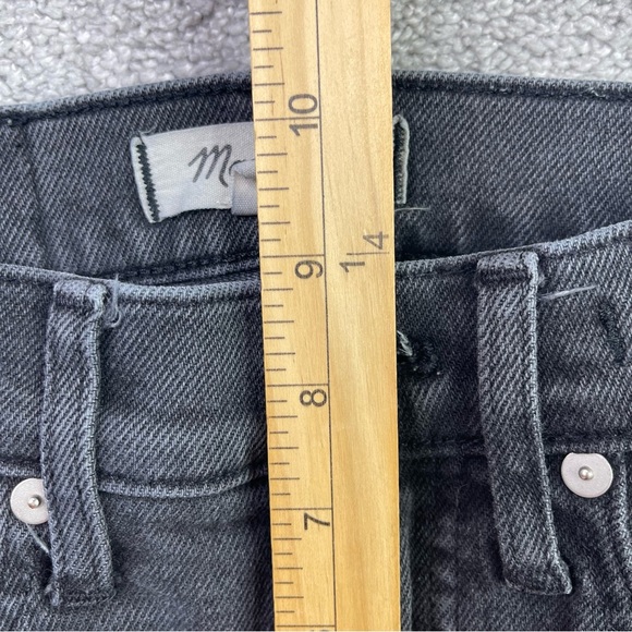 Madewell Jeans Women's 24 Black Cali-Demi Boot Low Rise Charcoal Wash Frayed Hem - Picture 10 of 13